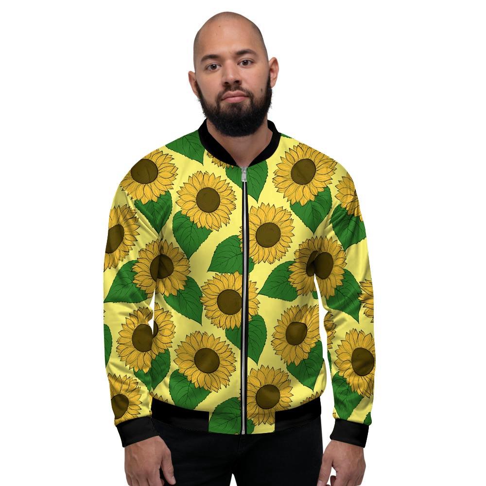 Yellow Sunflower Men's Bomber Jacket-grizzshop