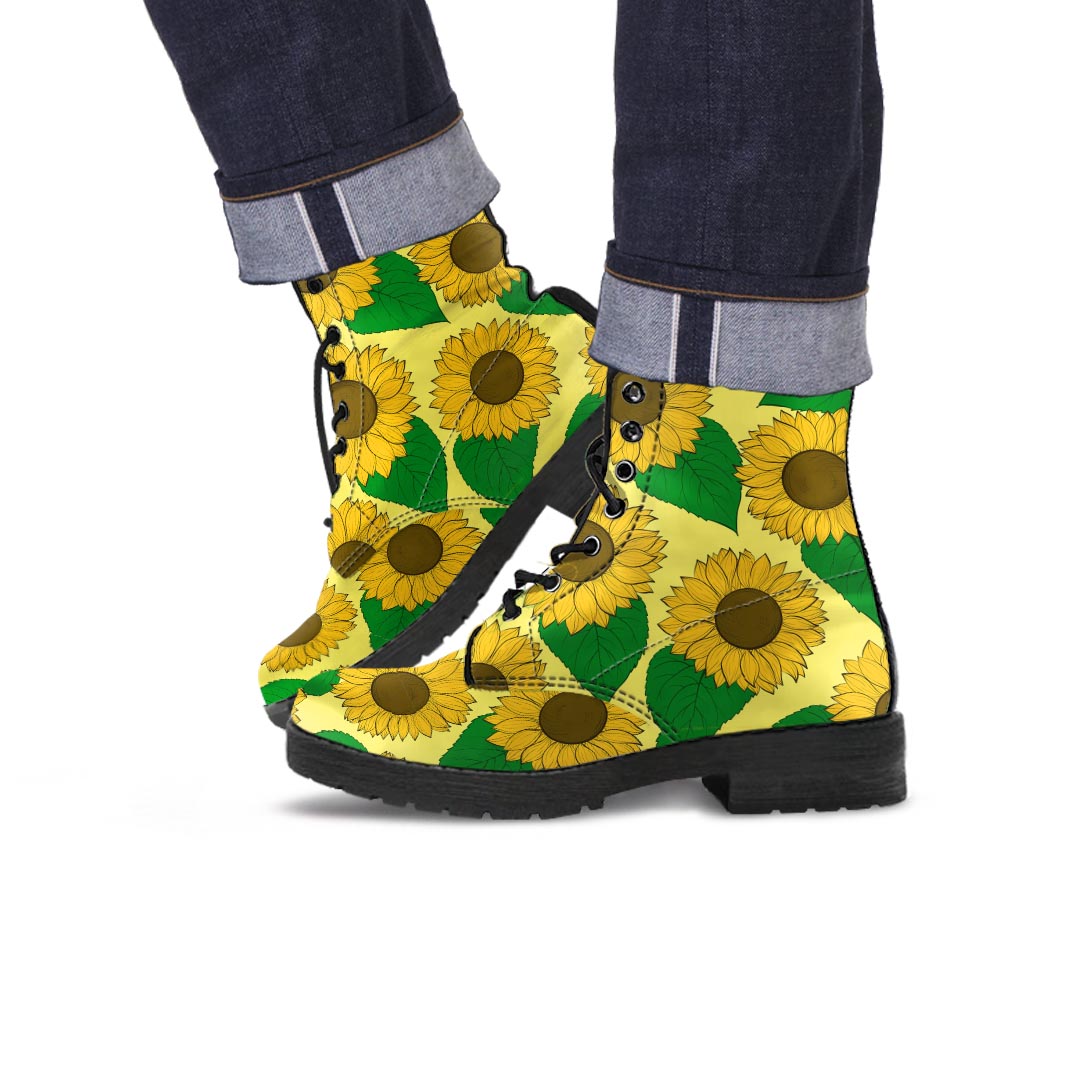 Yellow Sunflower Men's Boots-grizzshop