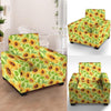 Yellow Sunflower Print Armchair Cover-grizzshop