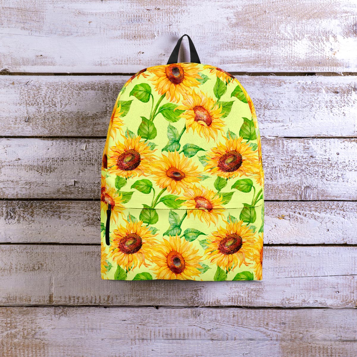 Yellow Sunflower Print Backpack-grizzshop
