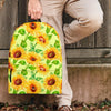 Yellow Sunflower Print Backpack-grizzshop