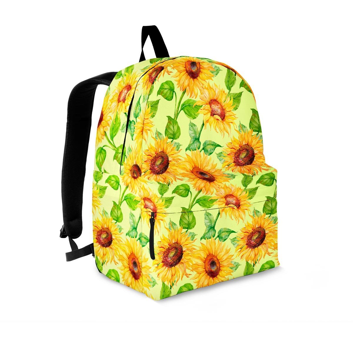 Yellow Sunflower Print Backpack-grizzshop
