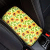 Yellow Sunflower Print Car Console Cover-grizzshop