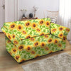 Yellow Sunflower Print Loveseat Cover-grizzshop