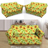 Yellow Sunflower Print Loveseat Cover-grizzshop