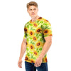 Yellow Sunflower Print Men T Shirt-grizzshop