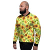 Yellow Sunflower Print Men's Bomber Jacket-grizzshop