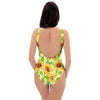 Yellow Sunflower Print One Piece Swimsuite-grizzshop