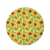 Yellow Sunflower Print Round Rug-grizzshop