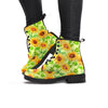 Yellow Sunflower Print Women's Boots-grizzshop