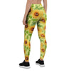 Yellow Sunflower Print Women's Leggings-grizzshop