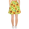 Yellow Sunflower Print Women's Skirt-grizzshop