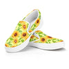 Yellow Sunflower Print Women's Slip On Sneakers-grizzshop