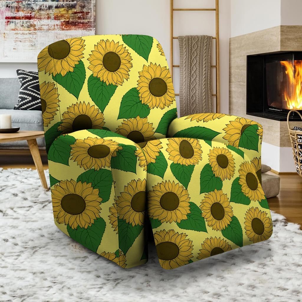 Yellow Sunflower Recliner Cover-grizzshop