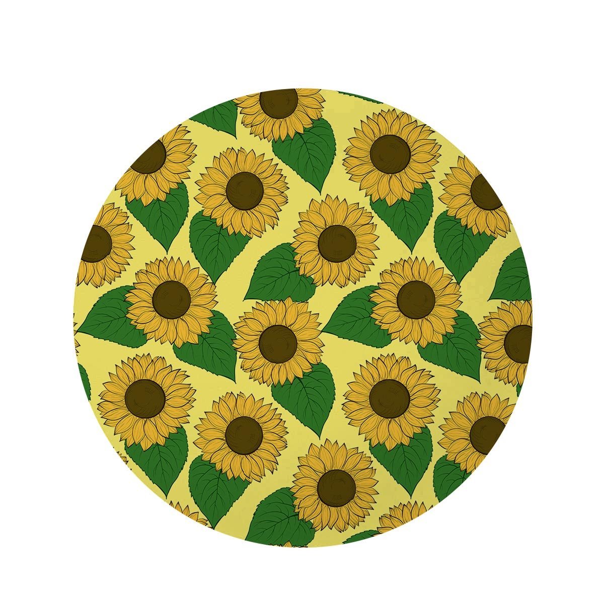 Yellow Sunflower Round Rug-grizzshop