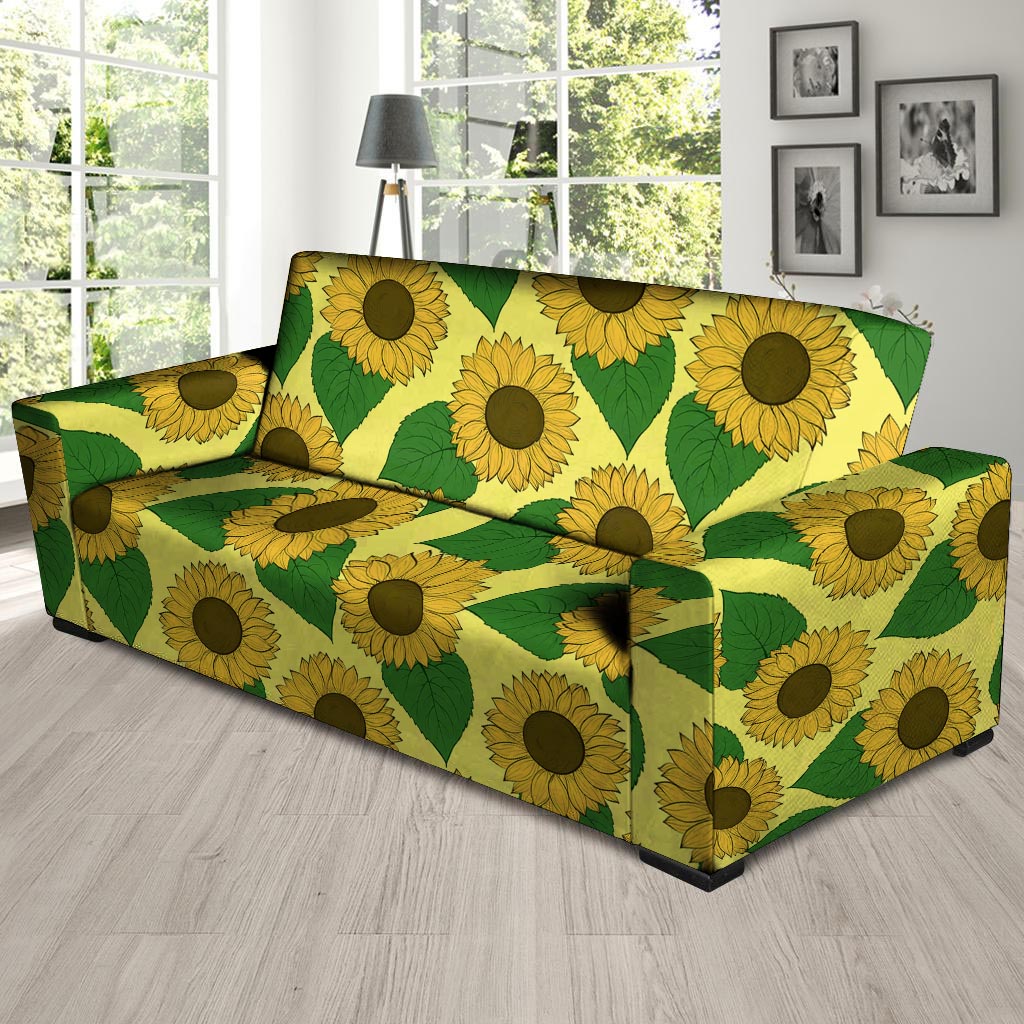 Yellow Sunflower Sofa Cover-grizzshop