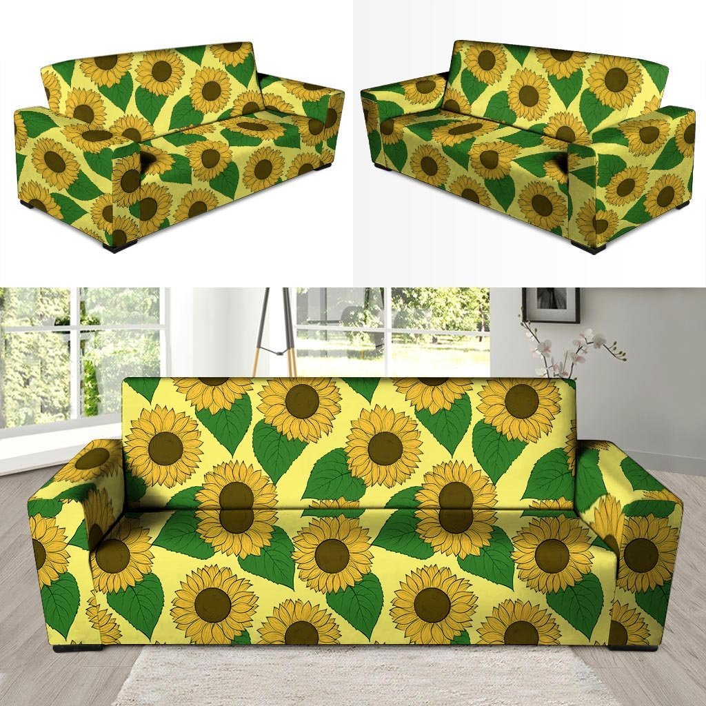 Yellow Sunflower Sofa Cover-grizzshop