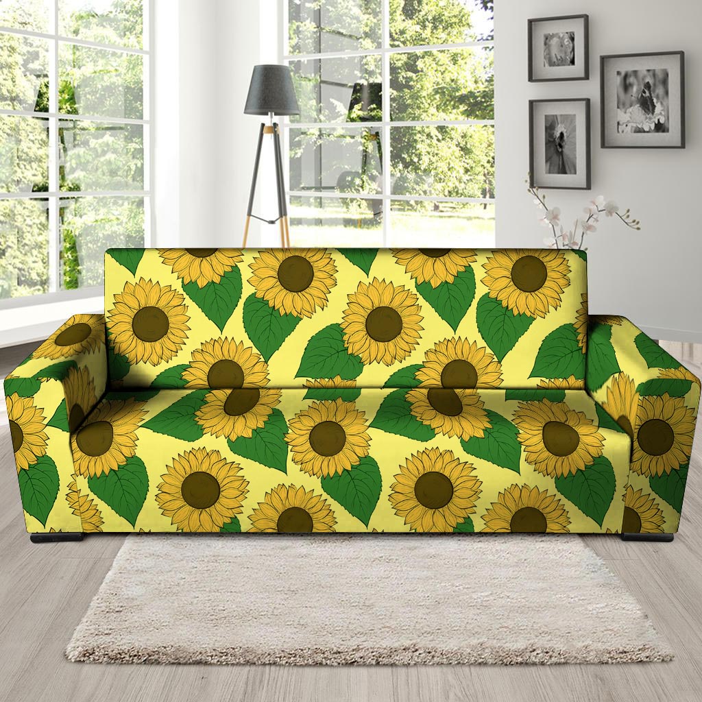 Yellow Sunflower Sofa Cover-grizzshop