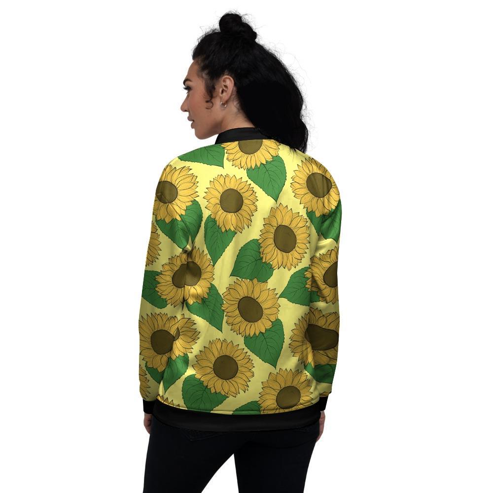 Yellow Sunflower Women's Bomber Jacket-grizzshop