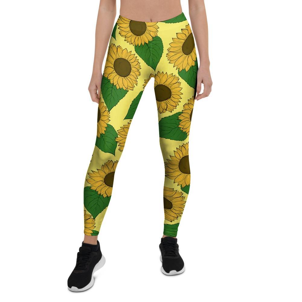 Yellow Sunflower Women's Leggings-grizzshop