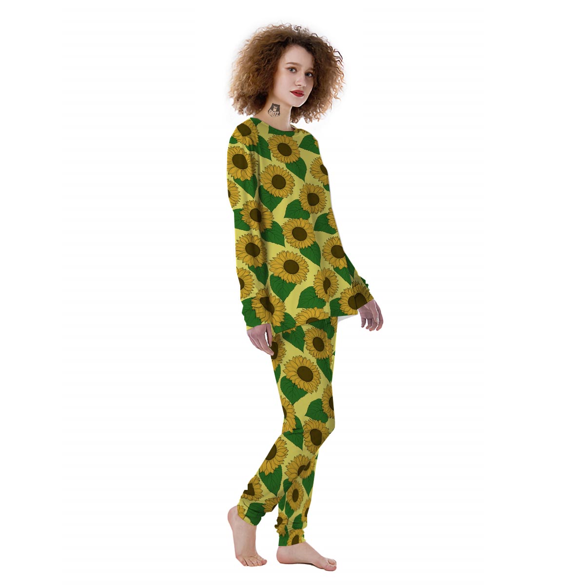 Yellow Sunflower Women's Pajamas-grizzshop