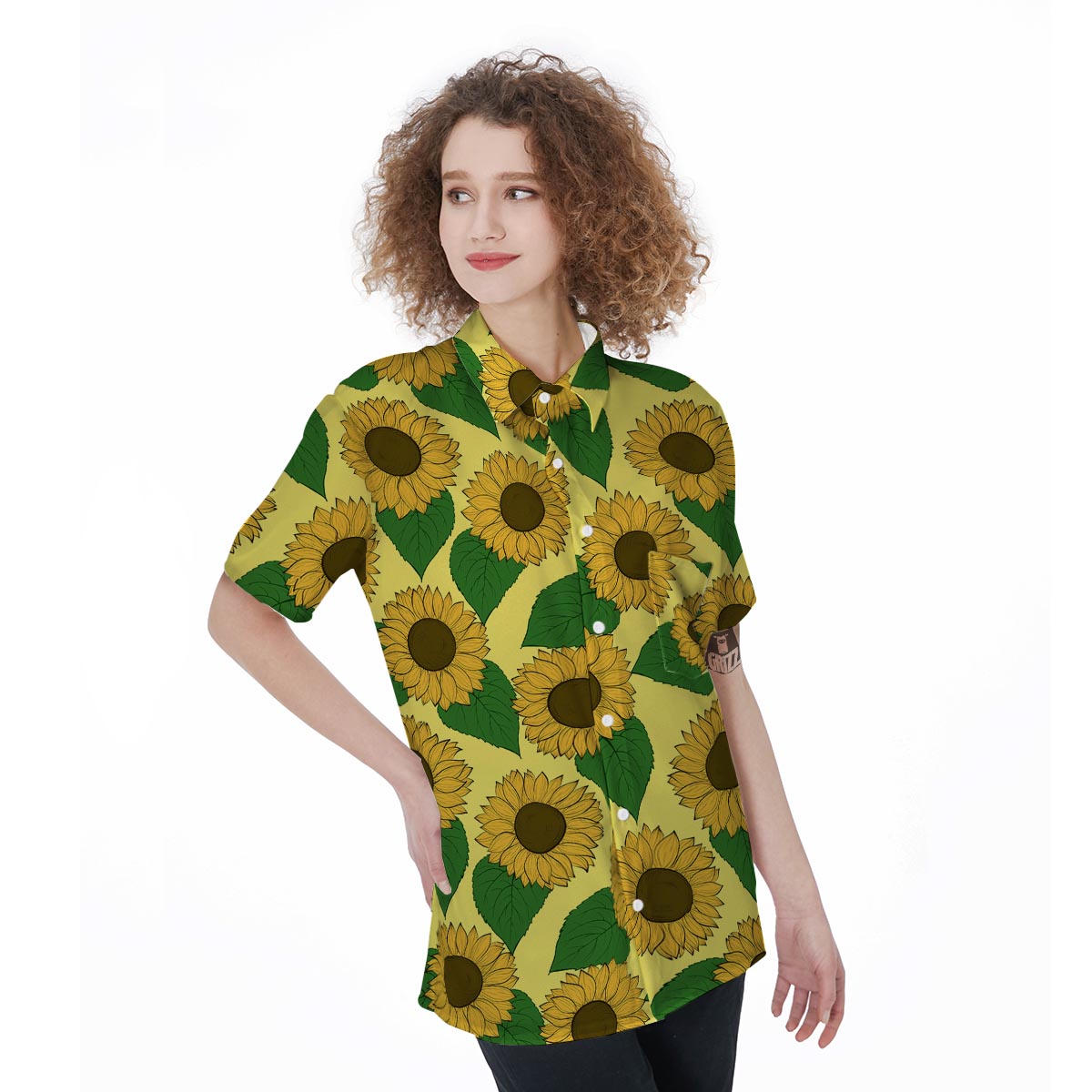 Yellow Sunflower Women's Short Sleeve Shirts-grizzshop
