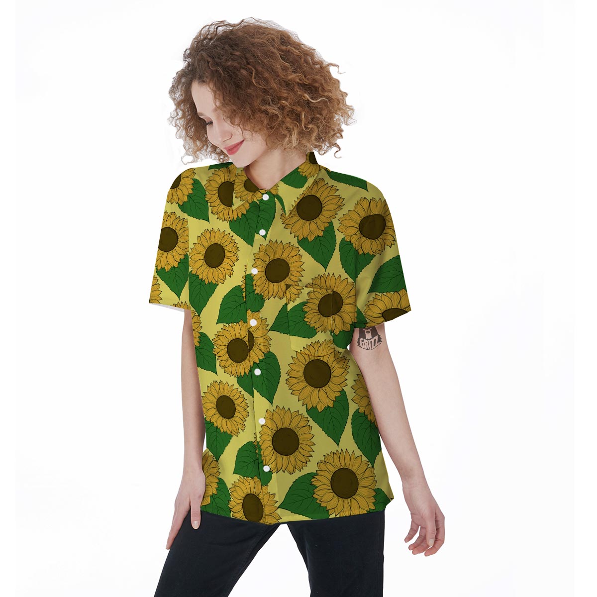 Yellow Sunflower Women's Short Sleeve Shirts-grizzshop