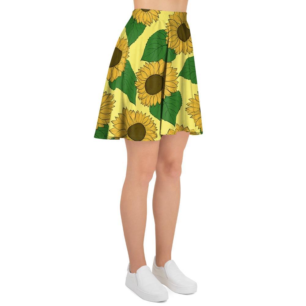 Yellow Sunflower Women's Skirt-grizzshop