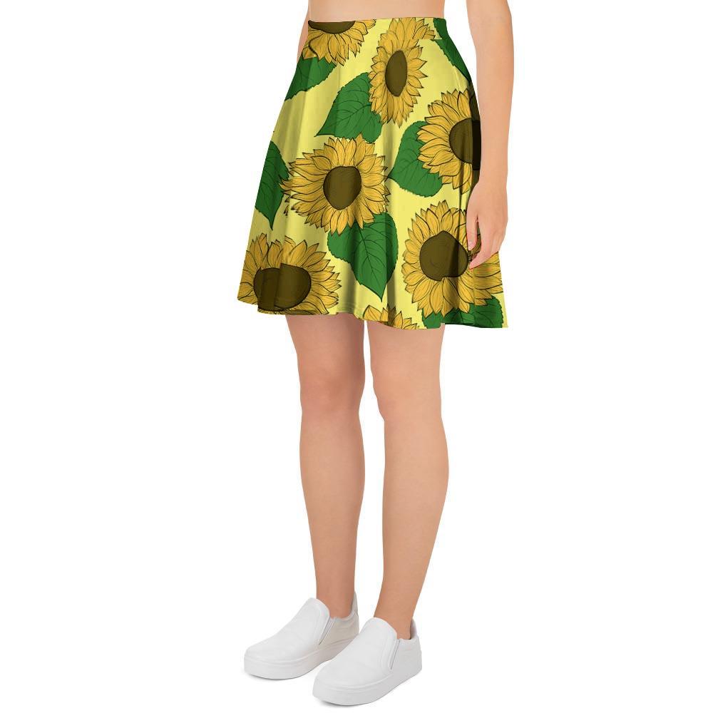 Yellow Sunflower Women's Skirt-grizzshop