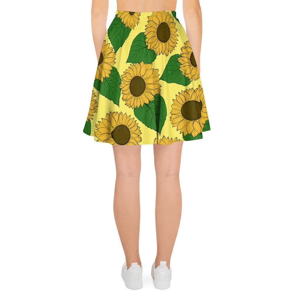 Yellow Sunflower Women's Skirt-grizzshop
