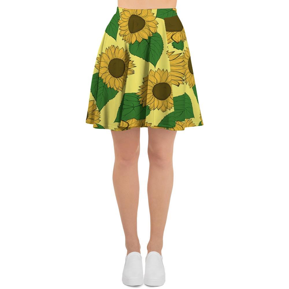 Yellow Sunflower Women's Skirt-grizzshop