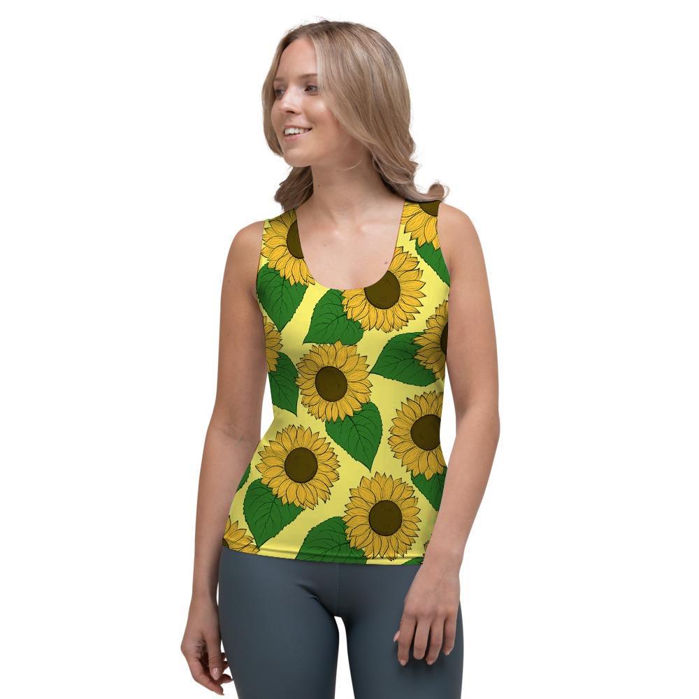 Yellow Sunflower Women's Tank Top-grizzshop
