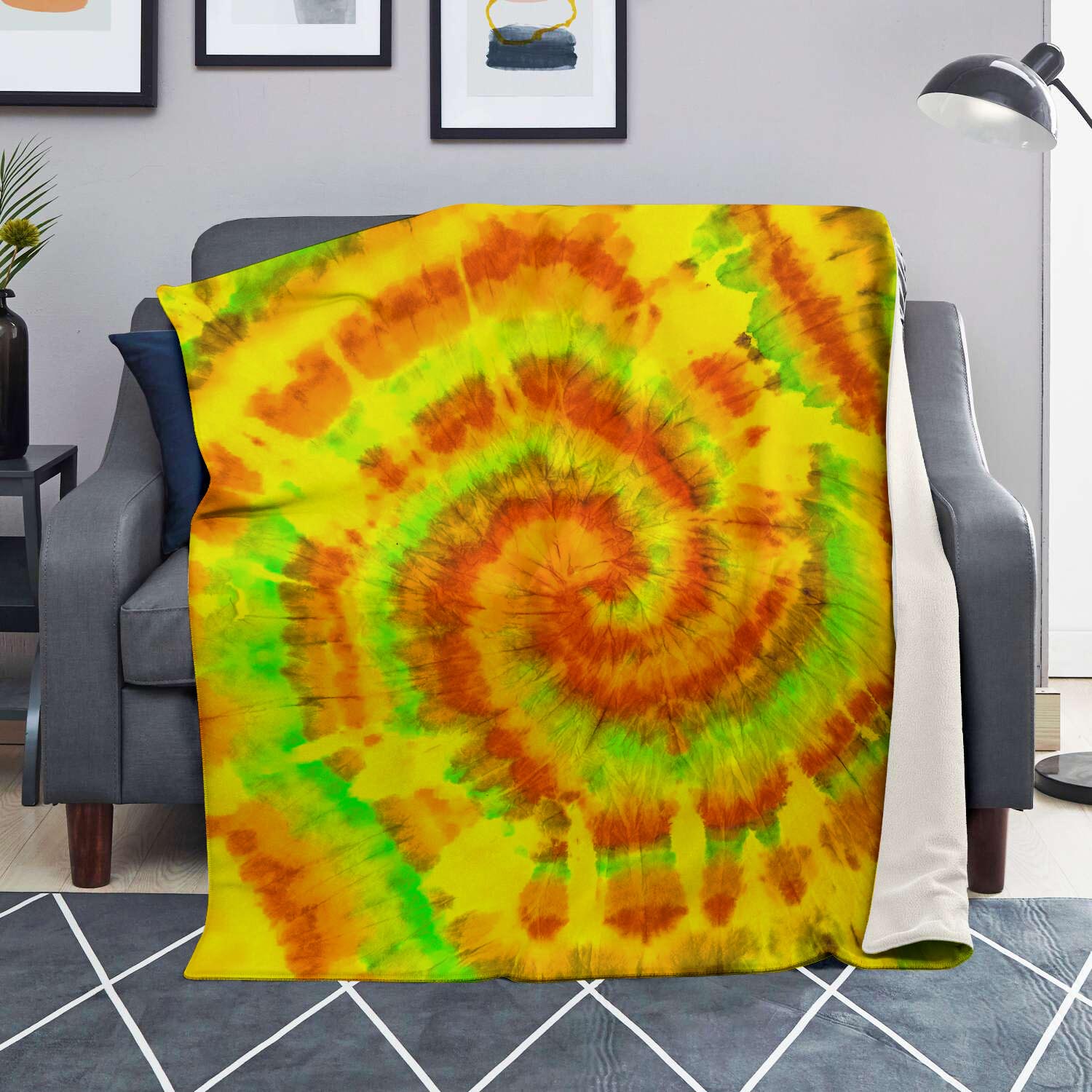 Yellow Tie Dye Blanket-grizzshop