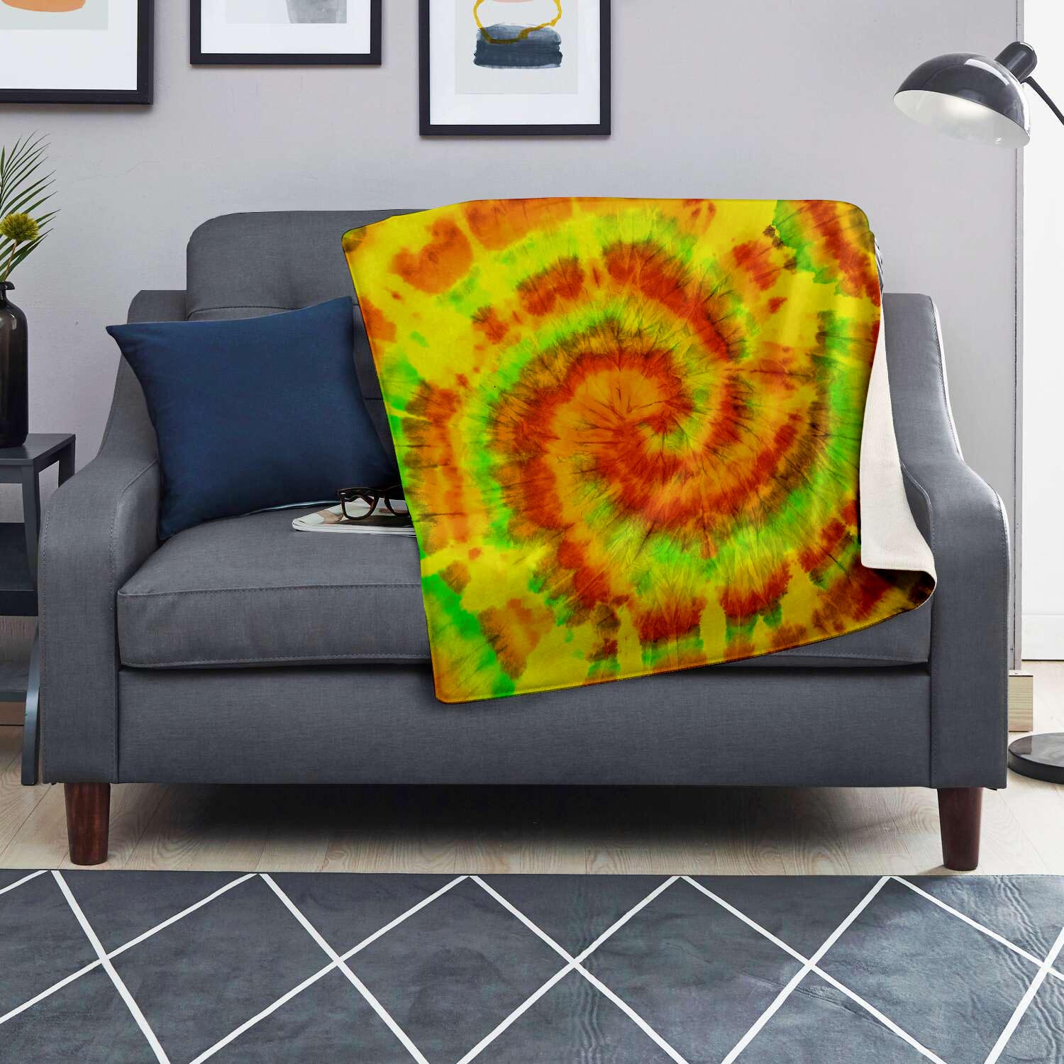 Yellow Tie Dye Blanket-grizzshop