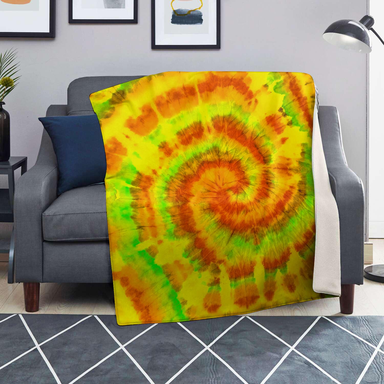 Yellow Tie Dye Blanket-grizzshop