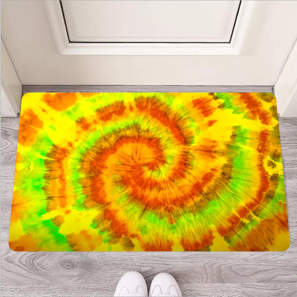 Yellow Tie Dye Door Mat-grizzshop