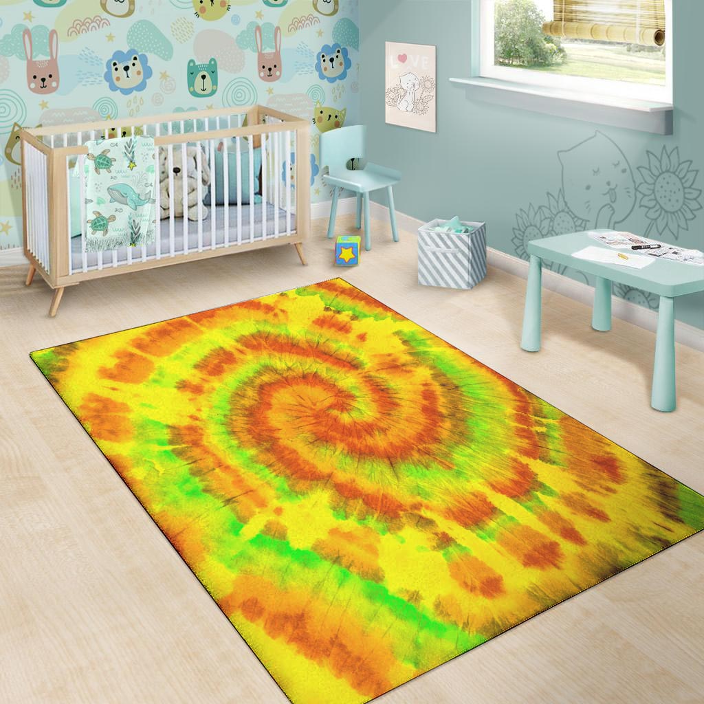 Yellow Tie Dye Floor Mat-grizzshop