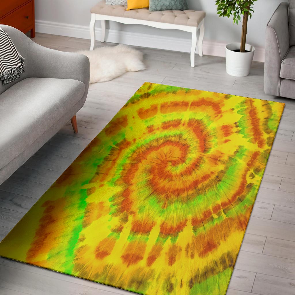 Yellow Tie Dye Floor Mat-grizzshop
