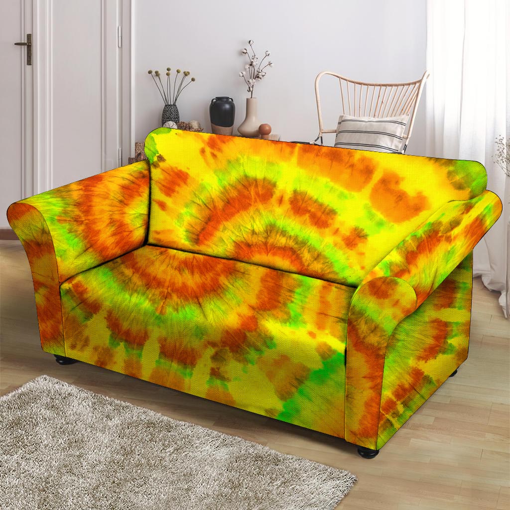 Yellow Tie Dye Loveseat Cover-grizzshop