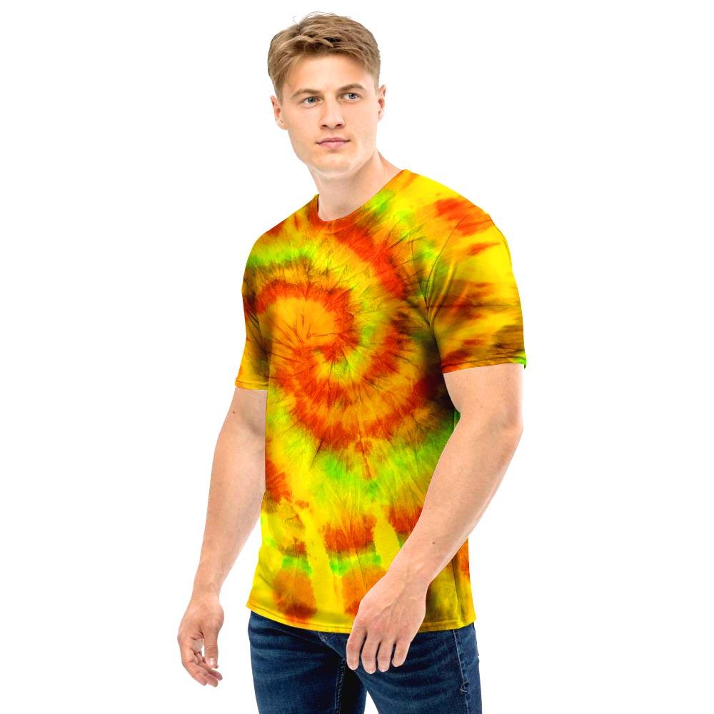 Yellow Tie Dye Men T Shirt-grizzshop