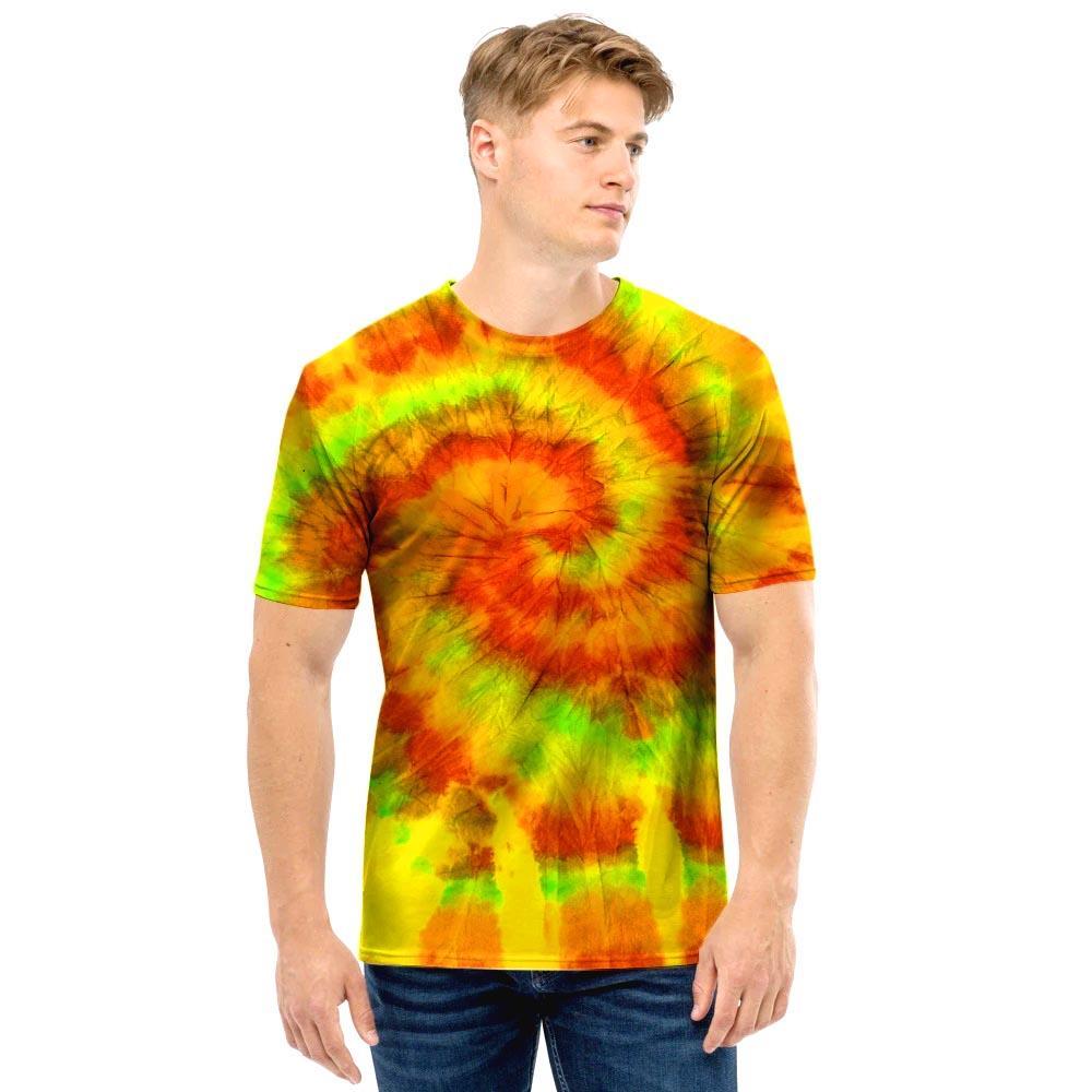 Yellow Tie Dye Men T Shirt-grizzshop