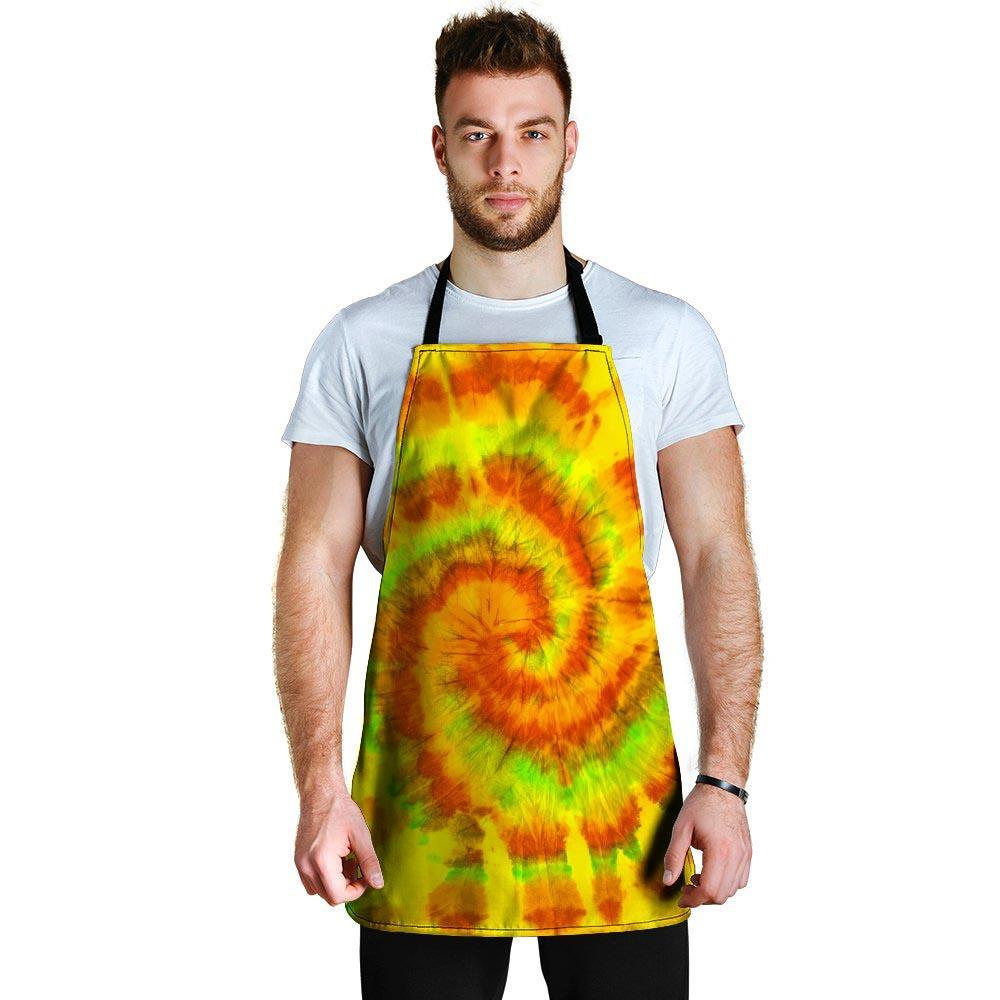 Yellow Tie Dye Men's Apron-grizzshop