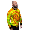 Yellow Tie Dye Men's Bomber Jacket-grizzshop