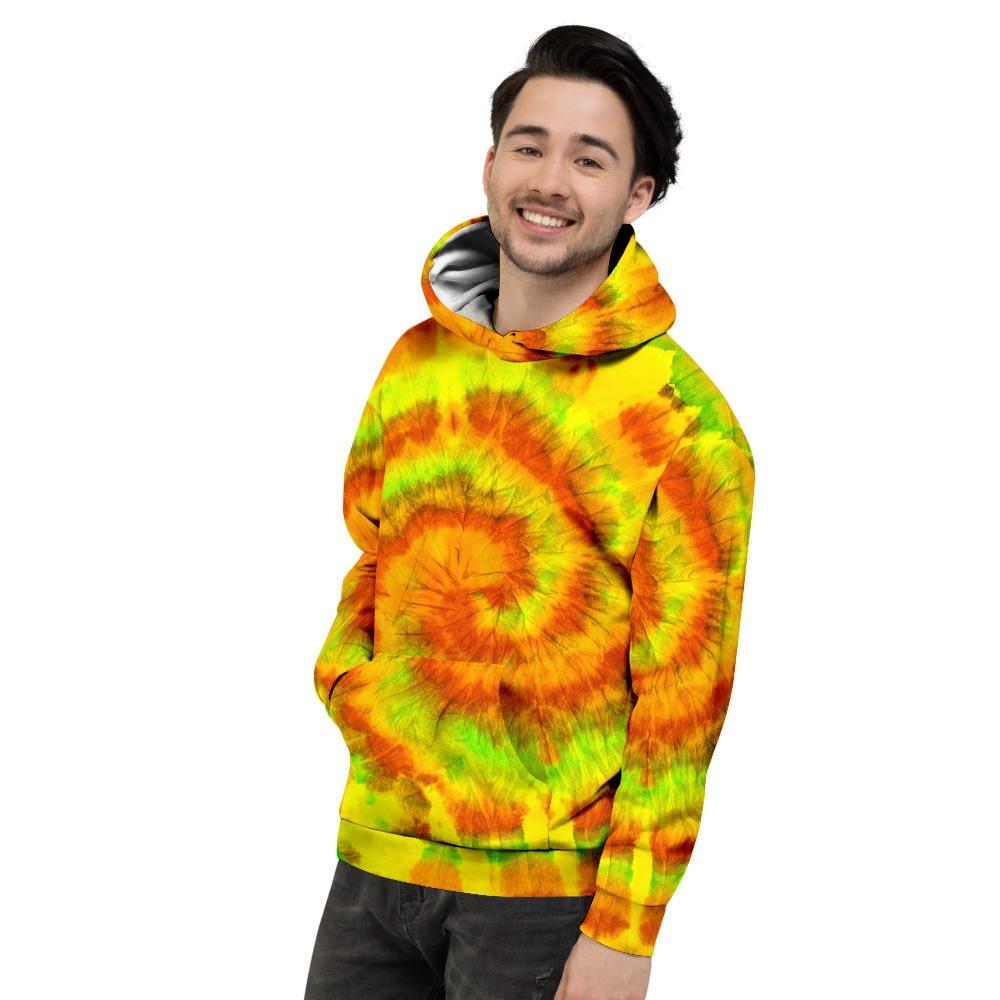 Yellow Tie Dye Men's Hoodie-grizzshop