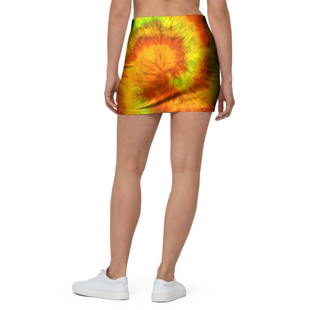 Yellow Tie Dye Mini Skirt-grizzshop
