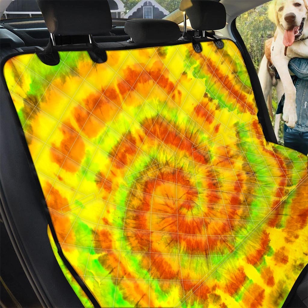 Yellow Tie Dye Pet Car Seat Cover-grizzshop