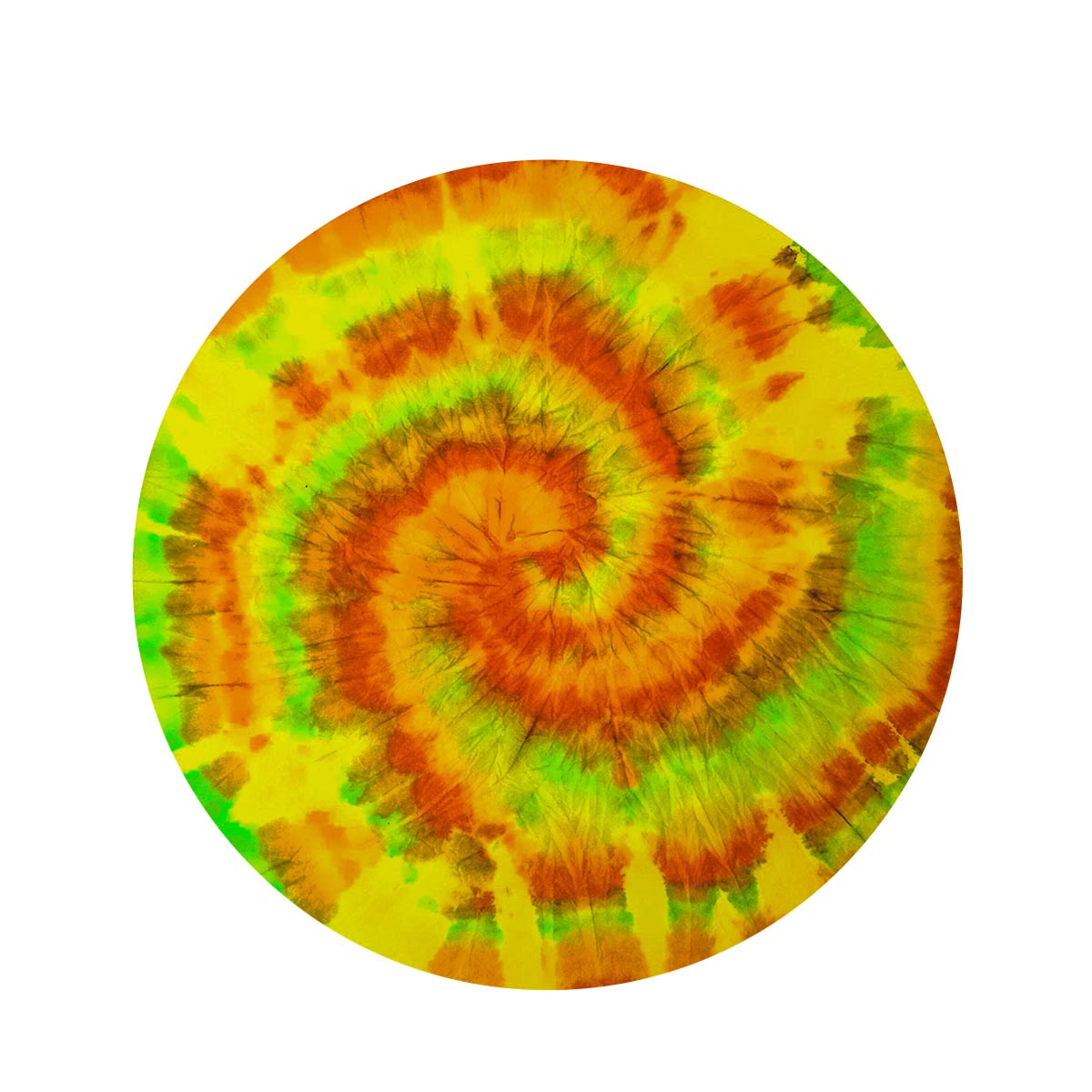 Yellow Tie Dye Round Rug-grizzshop