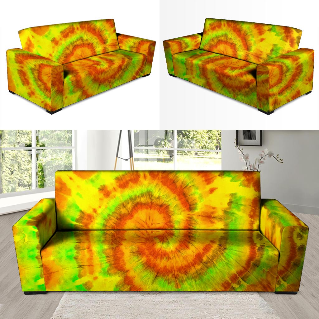 Yellow Tie Dye Sofa Cover-grizzshop