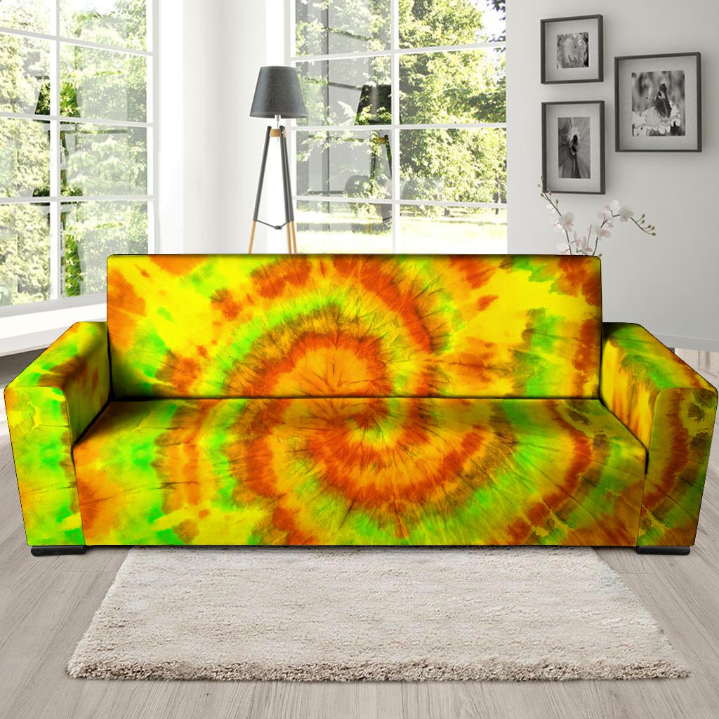 Yellow Tie Dye Sofa Cover-grizzshop