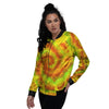 Yellow Tie Dye Women's Bomber Jacket-grizzshop